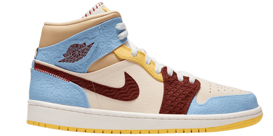 Nike Jordan 1 Mid Se Fearless Maison Chateau Rouge Custom Sneaker