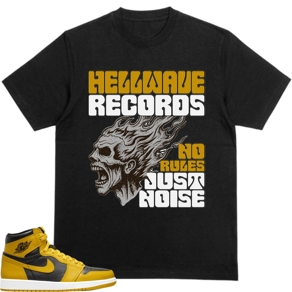 Nike Jordan 1 Retro High Og Pollen (Gs) Custom Sneaker Matching Black T-Shirt (Hellwave)