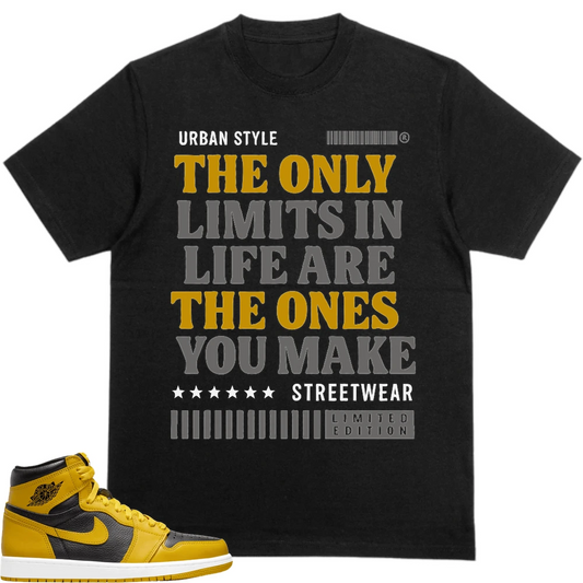 Nike Jordan 1 Retro High Og Pollen (Gs) Custom Sneaker Matching Black T-Shirt (Only Limits Are The One You Make)